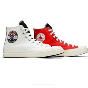 Converse Chuck ‘Logo Play’ White Rush Blue Hi Tops. Awesome! Unisex M 11.5, W9.5